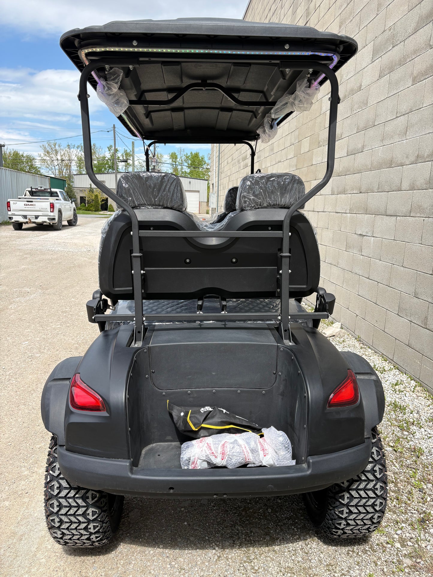 Electric Golf Cart - 4 Forward Facing Seats - Matte Black