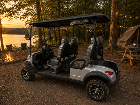 Electric Golf Cart - 4 Forward Facing Seats - Gray