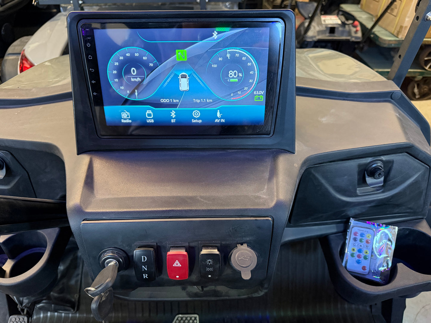 Electric Golf Cart - 2+2 Seats - Blue/Gray