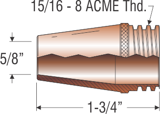 TWECO 5/8 COARSE THREAD NOZZLE Part # 24CT62S