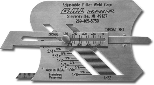 Adjustable Fillet Weld Gauge - Standard Part # GAL-3