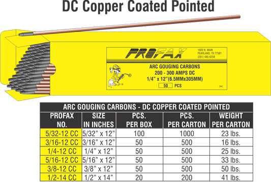 W22-033-003X CARBONS 50BX Part # 3/16-12CC