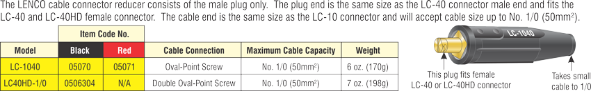 LC-1040 Black    Part # LC-1040